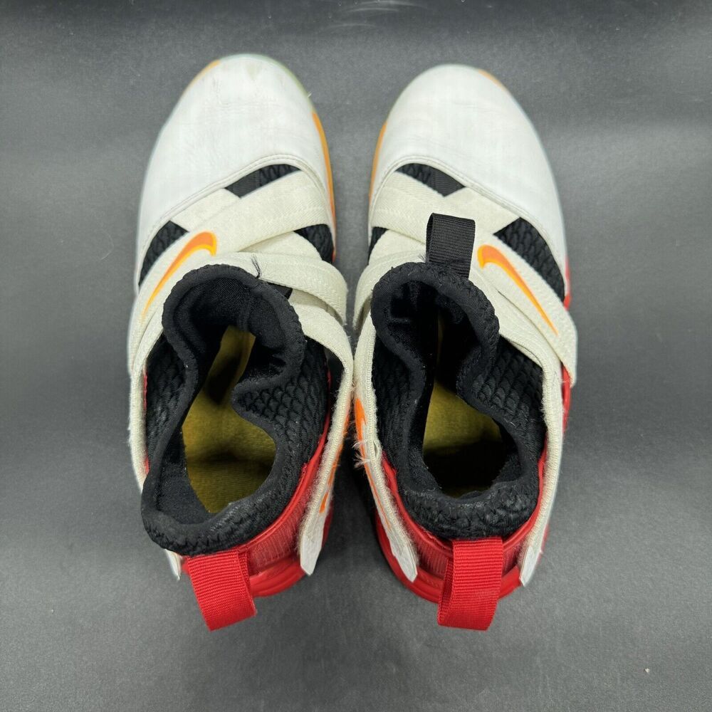 Nike LeBron Soldier 12 White Orange Red Size 6.5Y GUC Basketball AA1352-181 - Picture 5 of 7
